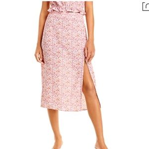 Lucy paris floral midi skirt with slit